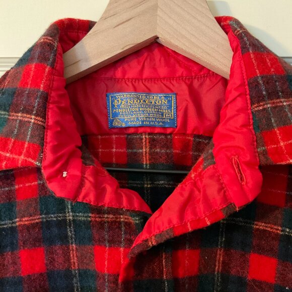 VIntage Pendelton Mens Shirt Jacket Wool Tartan Medium - Picture 14 of 15